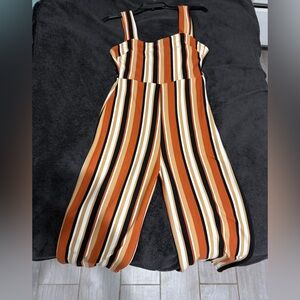 Striped Orange Jumpsuit